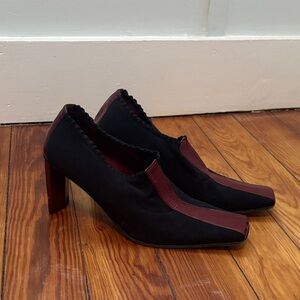 Chic Black and Burgundy Women's Heels